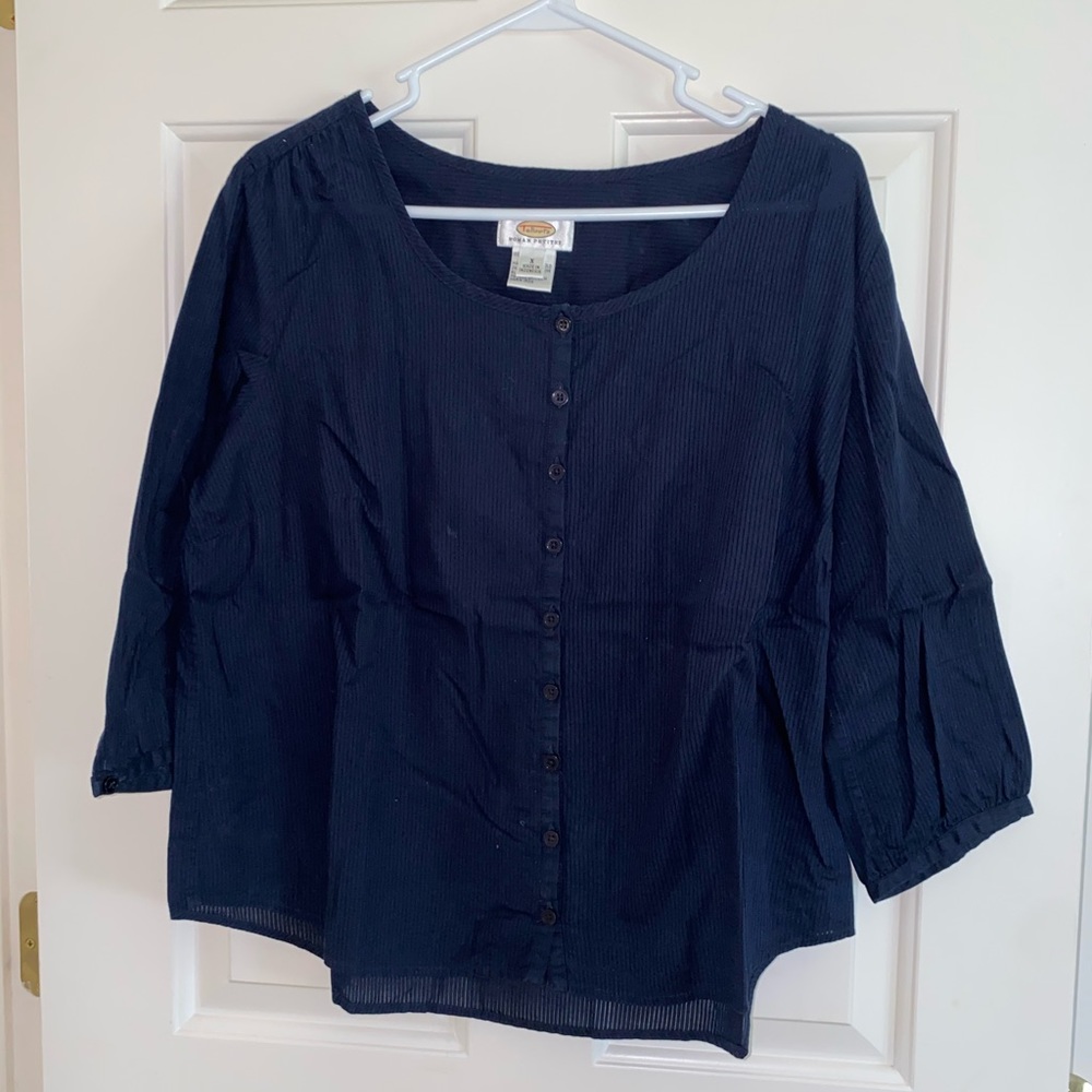 Talbots Navy Blue Blouse